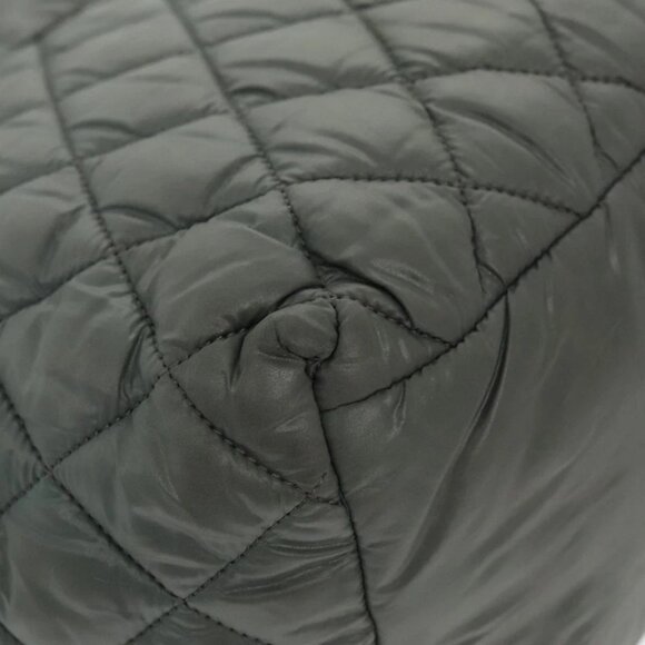 CHANEL Cococoon Shoulder Bag Nylon Gray Silver CC - Picture 8 of 15